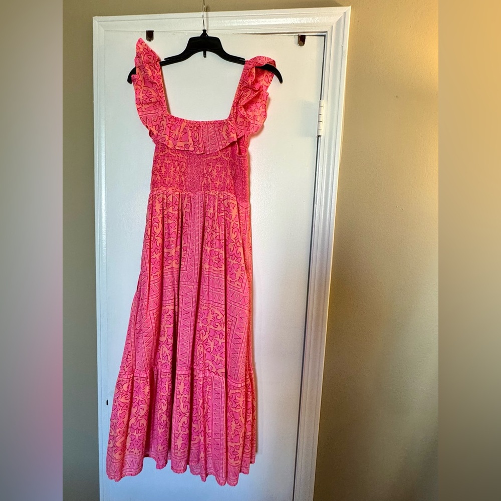 Vineyard Vines Pink Smock Ruffle 👗 Dress for sale! Has pockets on both sides :) - Picture 10 of 10